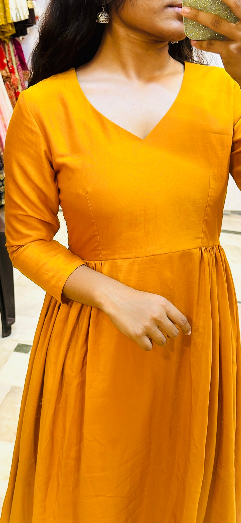 mustard highlow kurti+palzo